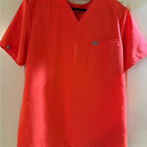Mens Fiery Coral Scrub Top